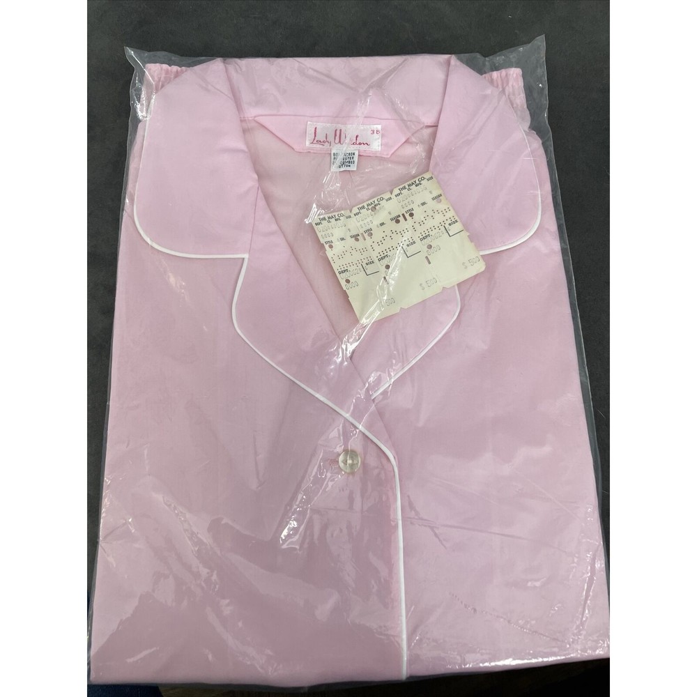 Vintage Lady Weldon Size 38 Pink Cotton Pajama Set Sleepwear new old stock